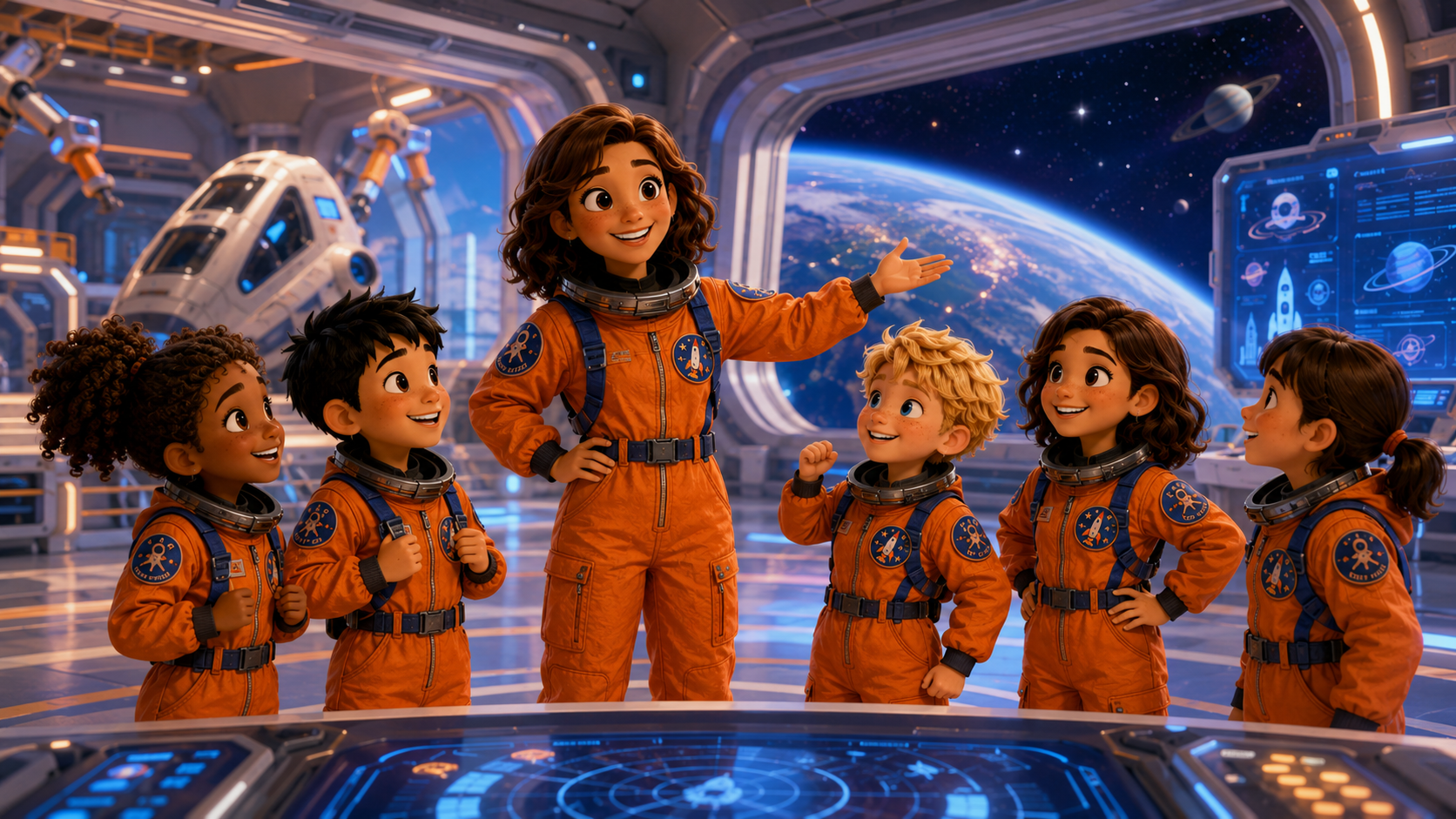 CEC Space Camp students beginning their space mission English training