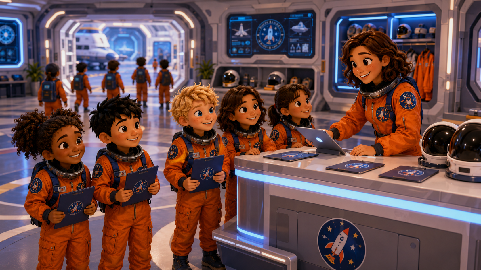 CEC Space Camp students checking in as astronaut candidates