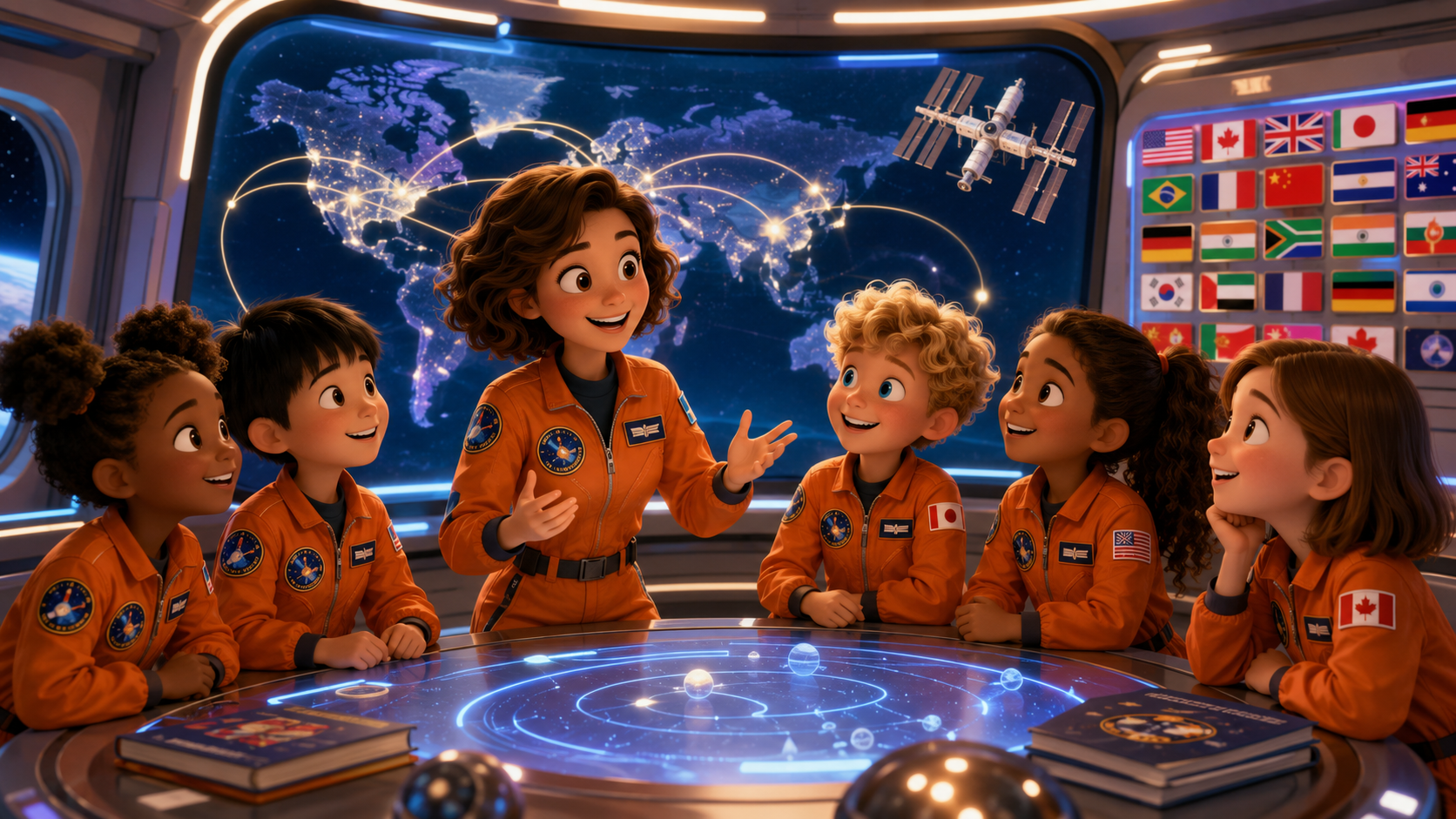 CEC Space Camp students learning international crew teamwork and mission cooperation